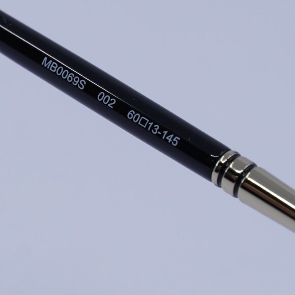 Montblanc MB0069S 002 Sunglasses Black/Gold Aviator Frame, Green Lenses - Picture 6 of 9